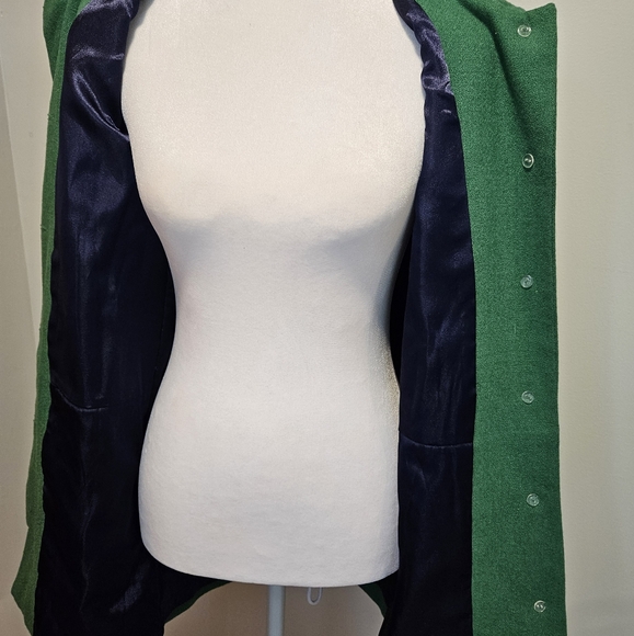 Cooperative Kelly-green button-down pea coat size small. NWT - Picture 6 of 7